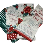 4 Pioneer Woman Holiday Kitchen Dish Towel Mulled Cider Peppermint Bark Recipe. Fixed Price $16.95.