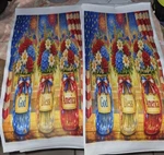 Patriotic Mason Jar Floral Kitchen Tea Towels. Fixed Price $15.00.