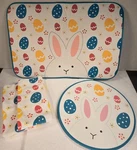 Temp-tations By Tara Easter Bunny Eggs Placemats Set 12 Rug Towels Decor Lot. Fixed Price $29.99.