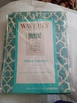 Valance Window Topper Curtain Waverly Home Classics Lattice Teal 50"X 16". Fixed Price $21.00.