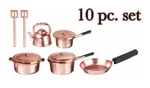 Nip 10 Pc. Copper Ware Pots & Pan Set Miniature By Town Square Dollhouse Kitchen. Fixed Price $6.99.