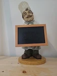 French / Italian Chef With Chalk Board 16 Inches Tall. Fixed Price $42.49.