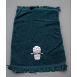 Revere Mills Hand Towel Dark Green Apple Tree Pot Bow 17X11 Inch Cotton. Fixed Price $8.96.