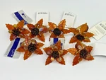 7 Jcpenney Home Collection Colin Cowie Glass Brown Leaves Beaded Napkin Rings. Fixed Price $12.99.