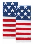 Americana Flag Terry Cloth 2-PACK Kitchen Towels Set. Fixed Price $16.99.