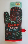 Blue Oven Mitt I'll Bake Love You Quilted Insulated 100% Cotton Multicolor. Fixed Price $13.96.