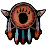 Large Bear Medicine Shield Dream Catcher Back Patch 9" X 9.6" Native. Fixed Price $23.95.