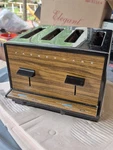 Vintage Farberware Toaster 4-SLICE Chrome Wood Grain Model 295 Works. Fixed Price $42.86.