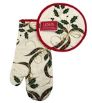Lenox Nouveau Christmas Hot Pad Set - Holiday Holly Oven Mitt And Pot Holder. Fixed Price $16.88.
