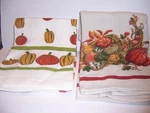 Vintage New Wal-mart Set Of Two Cotton Autumn/fall Design Kitchen Towels. Fixed Price $17.00.
