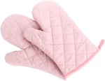 Oven Mitts, Premium Heat Resistant Kitchen Gloves Cotton & Polyester Pink. Fixed Price $14.76.