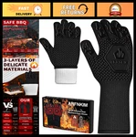 Heat Resistant Bbq Oven Gloves, Silicone Non-slip Mitts For Grilling, Baking, We. Fixed Price $41.99.