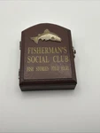 Vintage Wood Hide Key Holder Wall Box Lake House Cabin Decor Fisherman, Read. Fixed Price $24.99.