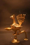 Peacock Design Brass Stick Holder Oil Lamp With Dhoopdani For Home &temple Decor. Fixed Price $101.12.