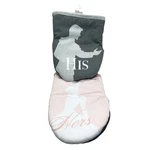 Disney Princess His & Hers Cinderella Charming Pink Gray Oven Mitts. Fixed Price $16.99.