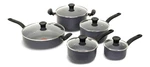 T-fal Hard Titanium Cookware Set, Non-stick, Dishwasher & Oven Safe, Grey, 10-PC. Fixed Price $255.54.