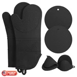 Kitchen Extra Long Oven Mitts And Pot Holders Sets Cooking Heat Resistant 6 Pack. Fixed Price $19.99.