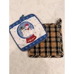 Vintage Christmas Pot Holders Set Of 2 Snowman Globe & Park Designs Plaid. Fixed Price $15.00.