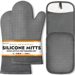 Bpa-free Soft Silicone 4 Piece Oven Mitts & Pot Holders Set Ultra Heat Resi.... Fixed Price $33.61.