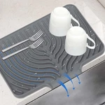 Dish Drying Mat For Kitchen Counter, With Built-in Drain Lip, Food-grade Sili.... Fixed Price $13.28.