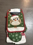 Rare Retired 7PC Christmas Owl Kitchen Towel Set Nwt Holiday Decor. Fixed Price $25.00.
