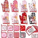 32 Pcs Valentine's Day Oven Mitt And Pot Holders Baking Gift Set Cute Non Slip. Fixed Price $44.44.