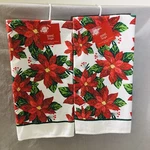 Kitchen Towel Holiday Poinsettia Flower Sparkles Theme 15"X25" 100% Polyester. Fixed Price $10.00.