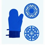 Domonic Oven Mitts & Pot Holders Set 4PC Heat Resistant Royal Blue Kitchen New. Fixed Price $12.95.
