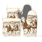 Desert Cowboy Western Oven Mitts And Pot Holders Sets, 4PCS Silicone Non.... Fixed Price $26.49.