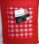 Mainstays Red Checked Outdoor Blanket With Water Repellent Backing.. Fixed Price $25.99.
