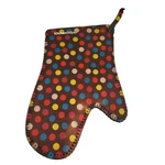 Kitchen Grips Neoprene Oven Mitt Hand Glove Polka Dots On Brown Hanging Loop. Fixed Price $12.00.