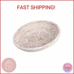 Hipiwe Small Key Basket Bowl For Entryway 7.6" Round Woven Wicker Fruit. Fixed Price $17.16.