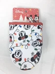 Disney Mickey Minnie Mouse 2PK Christmas Lights Mini Oven Mitts White Pot Holder. Fixed Price $12.50.