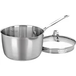 Cuisinart Chef's Classic Stainless 3-QT Cook And Pour Saucepan With Cover. Fixed Price $59.95.