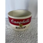 Campbells Soup Ceramic Bowl Red White Logo Vintage Stoneware Made Usa. Fixed Price $15.00.
