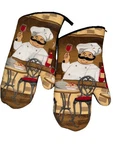 New Home Collection Italian Chef Kitchen Set Oven Mitts Wine. Fixed Price $11.25.