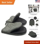 Short Oven Mitts, Heat Resistant 500 F, Silicone Grip Kitchen Gloves, Non-sli.... Fixed Price $25.66.
