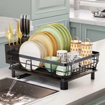 Iron Dish Drying Rack Drainer Automatic Drainage, Removable Cutlery Baske. Fixed Price $43.18.