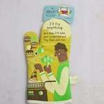 Blue Q Oven Mitt I'll Fry Anything. Green Yellow Brown White Cook Cotton New. Fixed Price $11.99.
