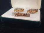 Vtg Swank Cufflink & Tie Clip Set Monogrammed "harold". Fixed Price $12.99.