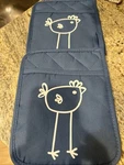 Super Cute Chick Pot Holders Set Of 2 Blue With White Great Gift. Fixed Price $10.00.