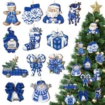 Suzile 36 Blue Wooden Christmas Ornaments Tree Decor Vintage Farmhouse Style. Fixed Price $30.38.