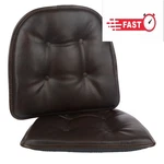 Gripper Non Slip 15" 16" Faux Leather Tufted Chair Cushions, Set Of 2. Fixed Price $35.69.