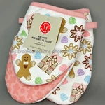 Martha Stewart Mini Oven Mitts (2) Pink Gingerbread Treats 100% Cotton Nwt. Fixed Price $17.09.