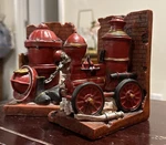 Firefighter Bookends Set Hydrant Decor Resin Industrial Fireman Gift. Fixed Price $34.99.