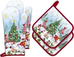 Christmas Winter Gnomes Oven Mitts And Pot Holders Sets 4PCS, 100% Cotton Heat. Fixed Price $26.58.