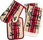 Mainstream Christmas Holiday 4 Pc SET-2 Kitchen Towels 1 Oven Mitt Pot Holder. Fixed Price $15.18.