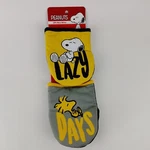 Set Of 2 Peanuts Snoopy Woodstock Kitchen Oven Mini Mitts Lazy Days Yellow Cute. Fixed Price $22.70.