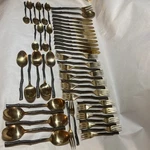 52 Pc Vance Kitira Metal Adirondack Twig Flatware Set Spoon Fork Knife Serve 10. Fixed Price $325.00.