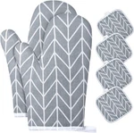 Auauy Oven Mitts And Pot Holders 6PCS Set, 392 F Heat Resistant Cooking Gloves. Fixed Price $12.30.